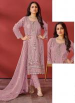 Organza Light Pink Eid Wear Embroidery Work Pakistani Suit